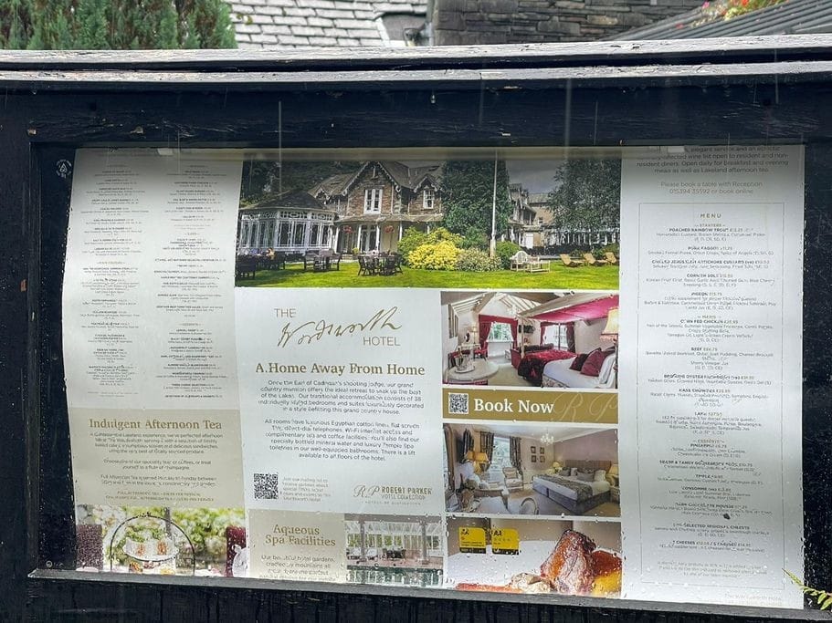 Wordsworth Hotel Menu