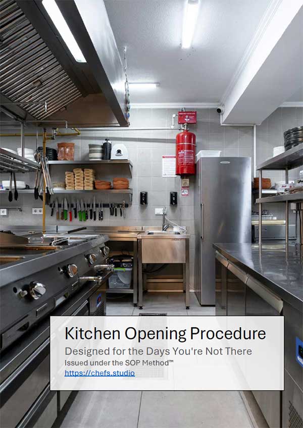 Kitchen Opening Procedure SOP